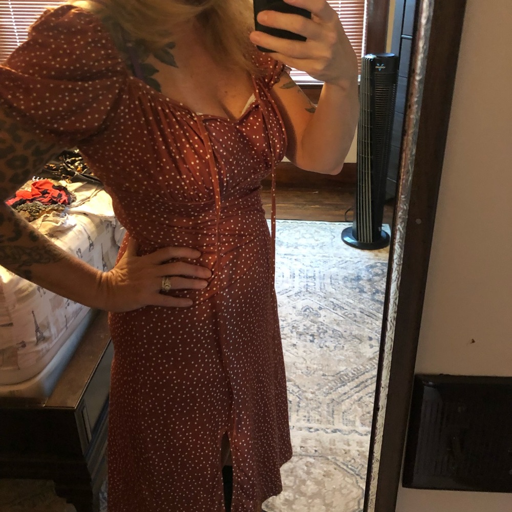 Shein brown dress with slit 🌺🌻🌼🌸